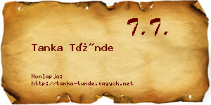 Tanka Tünde névjegykártya